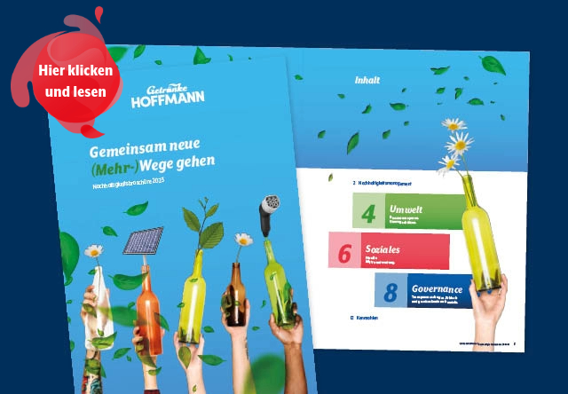 Cover und Inhaltsseite der Nachhaltigkeitsbroschüre 2023 von GH V3