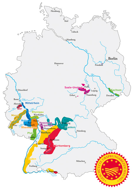 Weine aus deutschen Regionen