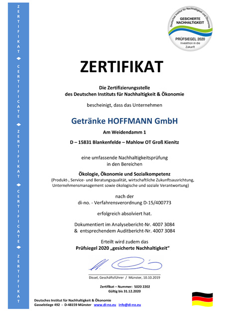 Nachhaltigkeit 2020