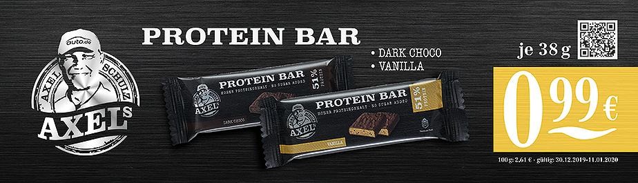 Axels Protein Bar Dark Choco & Vanilla