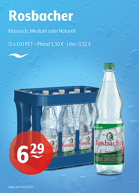 Rosbacher Natürliches Mineralwasser