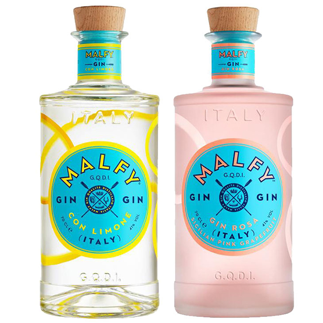 MALFY GIN Rosa und MALFY GIN con Limone bei GH In beiden Sorten MALFY GIN steckt viel Italien, nicht zuletzt wegen den typischen Zitrusfrüchten.