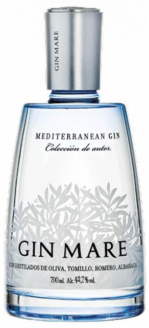 Mediterraner Geschmack bei GH – GIN MARE GIN MARE – mit der charakteristischen Flasche, deren Blauton den mediterranen Charakter unterstreicht.