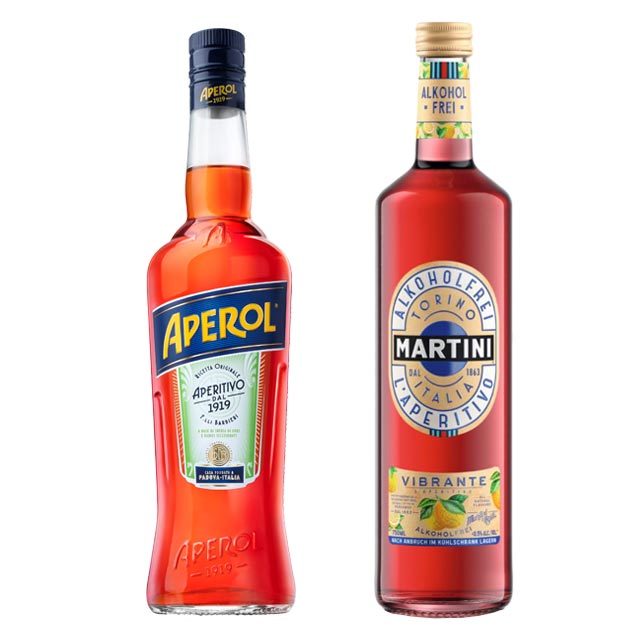 APEROL oder MARTINI Vibrante bei GH (1) APEROL oder MARTINI Vibrante – beides ein Genuss.