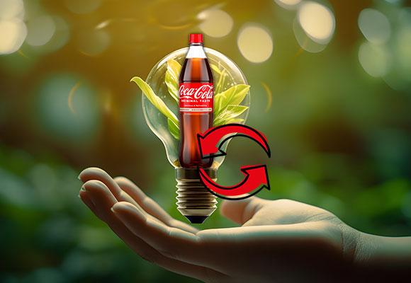 Coca-Cola – Mehrweg bei GH - 2 Die 1,0 Liter PET-Mehrwegflasche von Coca-Cola in und für die Natur.