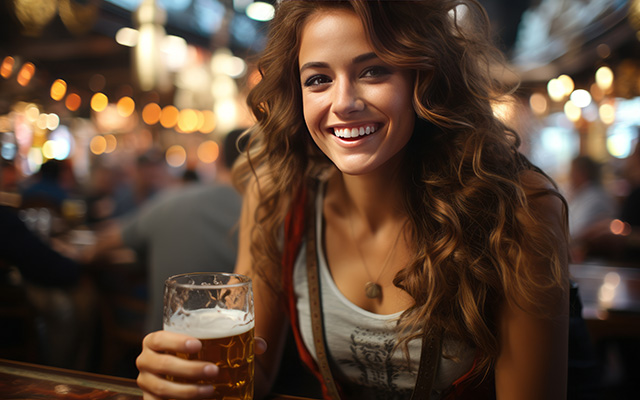 Hellbier ist bei Frauen beliebt (1) Frauen trinken gerne Hellbier wie diese