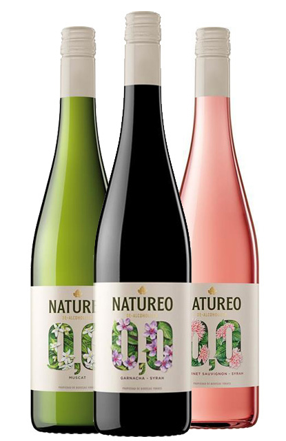 Alkoholfreie Weinauswahl von Torres NATUREO 0,0 bei GH (1) Eine Auswahl des Weinguts Torres: NATUREO 0,0 in den Sorten Blanco, Rosado und Tinto