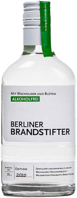 BERLINER BRANDSTIFTER Alkoholfrei bei GH (1) Flasche BERLINER BRANDSTIFTER bei GH, die alkoholfreie Gin-Alternative