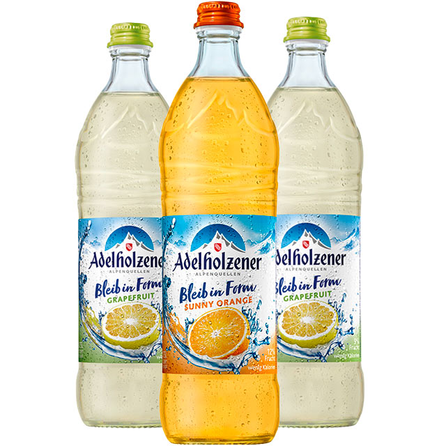 Adelholzener Bleib in Form für Virgin Sunrise (1) Die Bleib in Form Sorten von Adelholzener sorgen für mehr Leichtigkeit in deinem Virgin Sunrise. Weniger Kalorien, aber spritziger Exotik-Geschmack!