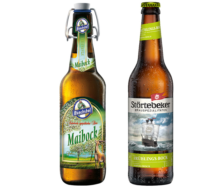 Maibock- und Frühlingsbock-Auswahl bei GH (1) Mönchshof Maibock und Störtebecker Frühlings-Bock