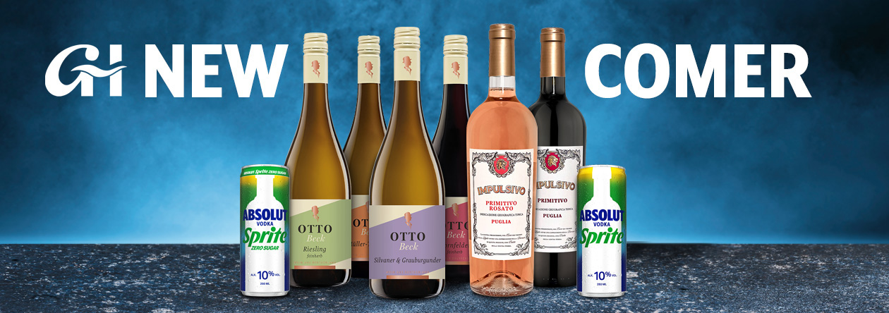GH-Newcomer Mai gesamt (0) GH-Newcomer: Weine von OTTO Beck, ABSOLUT Vodka Sprite und IMPULSIVO