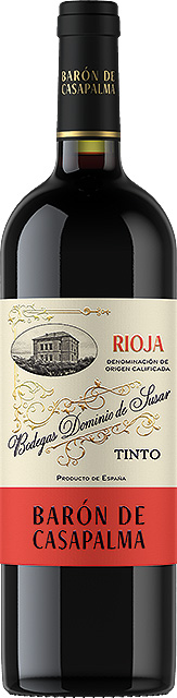 Rioja Joven: Barón de Casapalma Tempranillo Tinto Eine Flasche/Ein Glas mit hellem Rioja der Marke Barón de Casapalma Tempranillo Tinto.