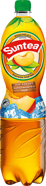 Suntea Eistee Pfirsich Eine Flasche Suntea Eistee Pfirsich aus direkt aufgebrühtem Tee.
