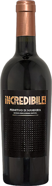 iNCREDIBILE!: Wein aus Manduria Eine Flasche/Ein Glas iNCREDIBILE! Rotwein aus Manduria in Apulien.