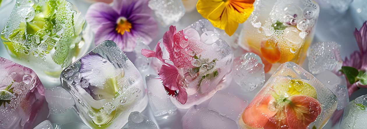 Eiswürfel selber machen (0) Ob mit Früchten wie Zitrone oder mit Blüten wie Rosen – selbstgemachte Eiswürfel sind ein Hingucker