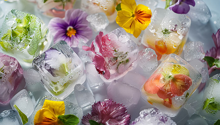 Eiswürfel selber machen (3) Ob mit Früchten wie Zitrone oder mit Blüten wie Rosen – selbstgemachte Eiswürfel sind ein Hingucker