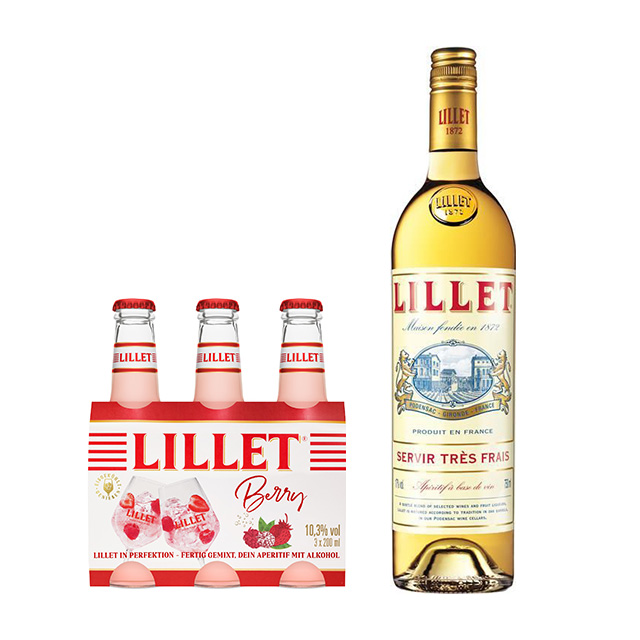 LILLET Blanc und LILLET Berry für Slushy-Rezept (1) Flaschen von LILLET Berry und LILLET Blanc