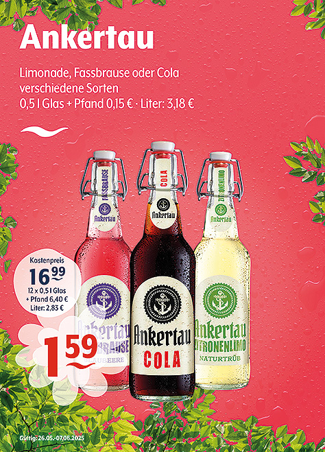 Ankertau Cola, Limo und Fassbrause
