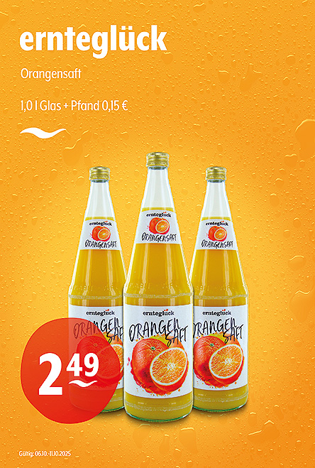 Ernteglück Orangensaft