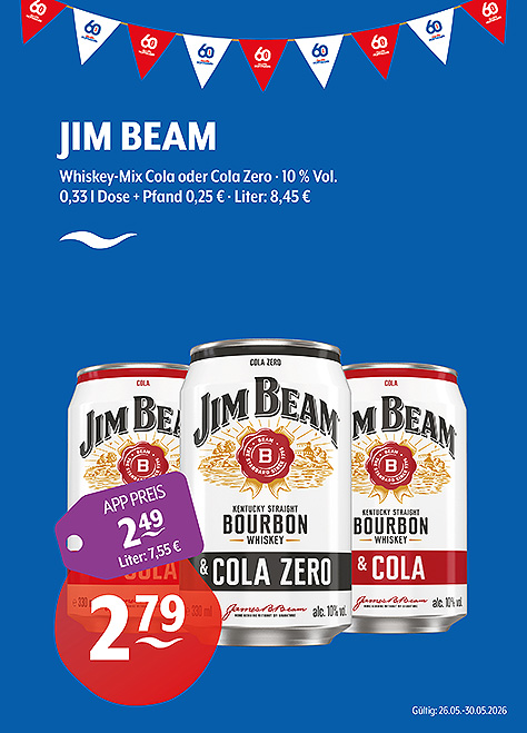 Jim Beam Kentucky Straight Bourbon Whiskey mit Cola