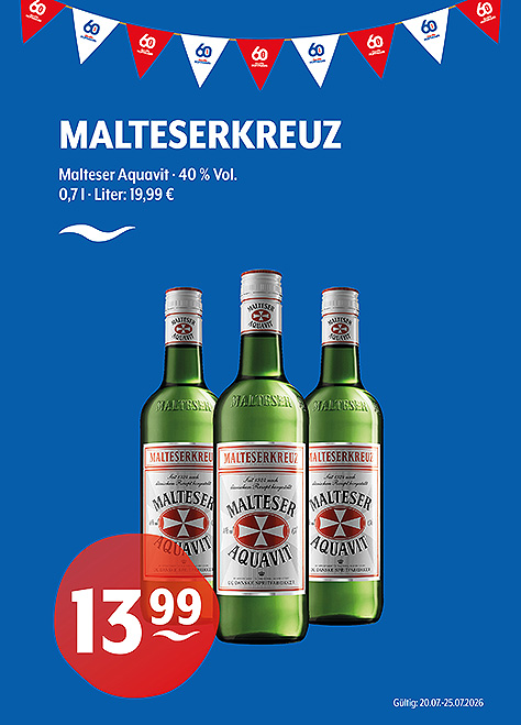 Malteserkreuz Malteser Aquavit