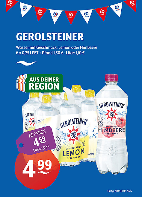 Gerolsteiner Natürliches Mineralwasser mit Geschmack