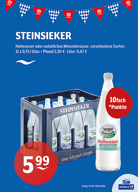 Steinsieker Natürliches Mineralwasser & Heilwasser