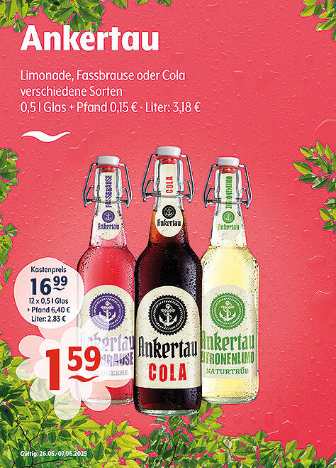Ankertau Cola, Limo und Fassbrause