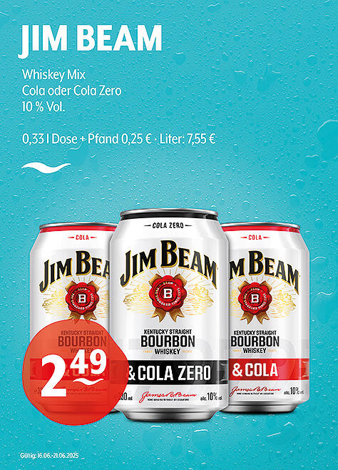 Jim Beam Kentucky Straight Bourbon Whiskey & Cola / Cola Zero