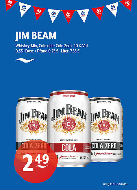 Jim Beam Kentucky Straight Bourbon Whiskey mit Cola