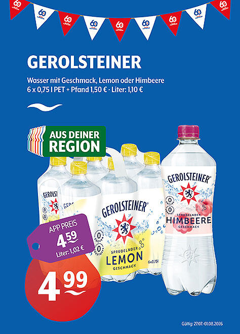 Gerolsteiner Natürliches Mineralwasser mit Geschmack