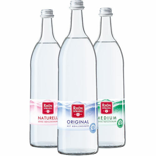 RhönSprudel gibt es in den Sorten Original, Medium und Naturell.