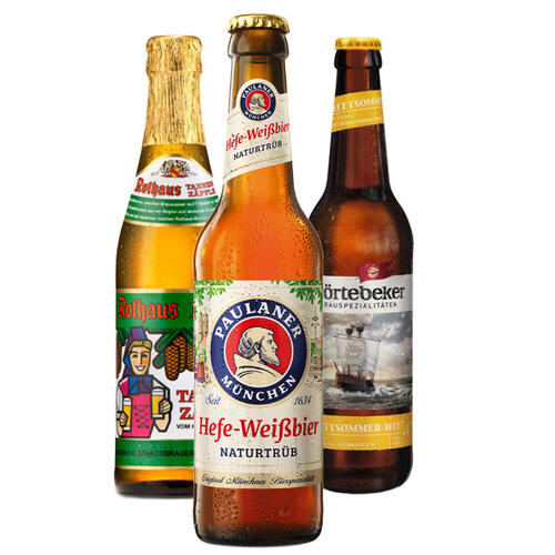 Sommer-Biervielfalt bei Getränke Hoffmann, hier drei Sorten