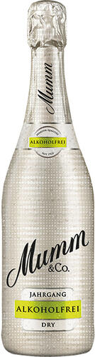 Flasche mit interessanter Optik: Mumm &amp; Co. Dry Alkoholfrei