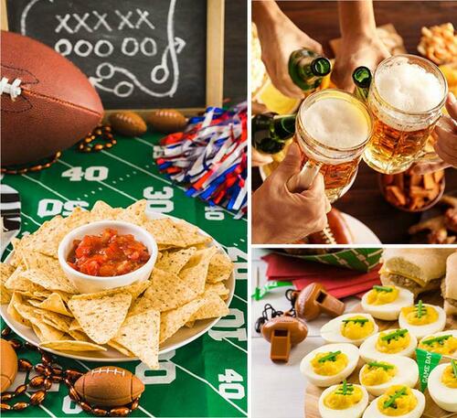 Nachos mit Salsa, Fingerfood oder Bier – auf die richtige Präsentation kommt es beim Football-TV-Abend an!