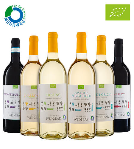 Unsere Vielfalt an Bio-Mehrwegweinen von HOFFMANN'S WEIN:BAR