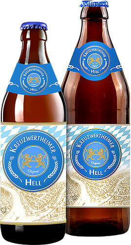 Kreuzwertheimer: Helles Bier aus Bayern in der 0,5 L oder 0,33 L Glasflasche