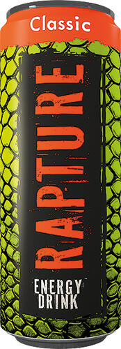 Eine Dose RAPTURE Energy Drink in der Sorte Classic