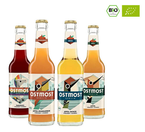 Sorten von OSTMOST – allesamt biozertifiziert.