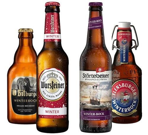b Warsteiner Winter, Störtebeker Winter-Bock, Bitburger Winterbock oder FLENSBURGER Winterbock – bei Getränke Hoffmann hast du die große Auswahl.