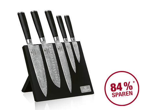 Damast Messerset, 6-teilig von CHEF CUISINE bei der GH Treueaktion Küchenartikel