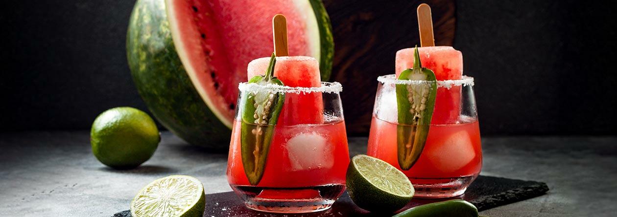 Rezept für Poptail „scharfe Wodka-Melone“