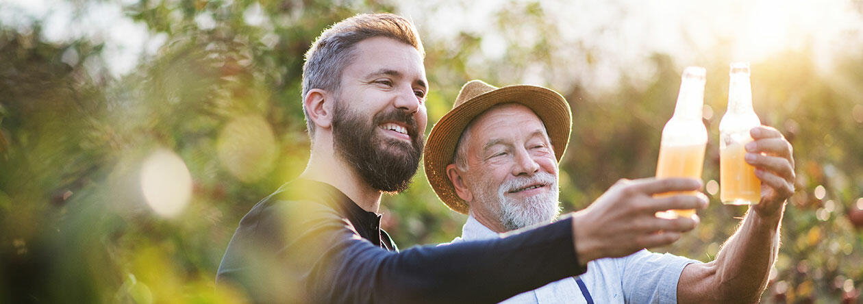 Apfelsaft direkt vom Feld