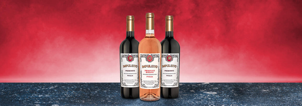 Die zwei Sorten Impulsivo: Primitivo und Primitivo Rosato aus Apulien