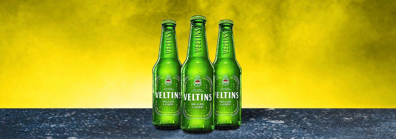 Newcomer VELTINS Helles Lager bei GH (0) Nicht nur geschmacklich top, auch die kleine, grüne Flasche ist ein Hingucker