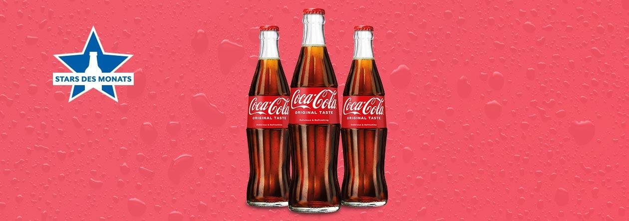 Glasflaschen von Coca-Cola Original bei der GH Aktion Stars des Monats