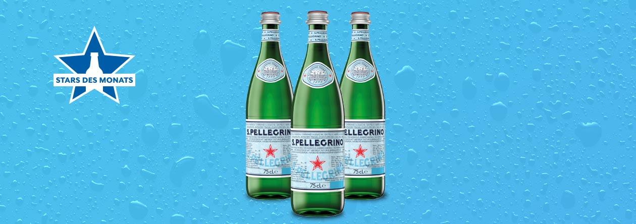 Wasserflaschen von S.PELLEGRINO bei der GH Aktion Stars des Monats