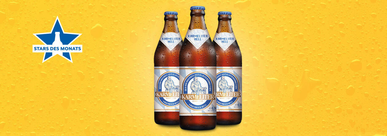 Bierflaschen von KARMELITER Hell bei der GH Aktion Stars des Monats