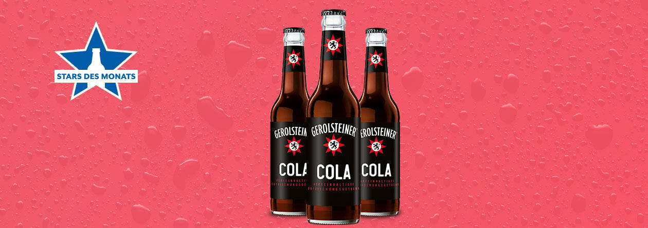 Flaschen von GEROLSTEINER Cola bei der GH Aktion Stars des Monats