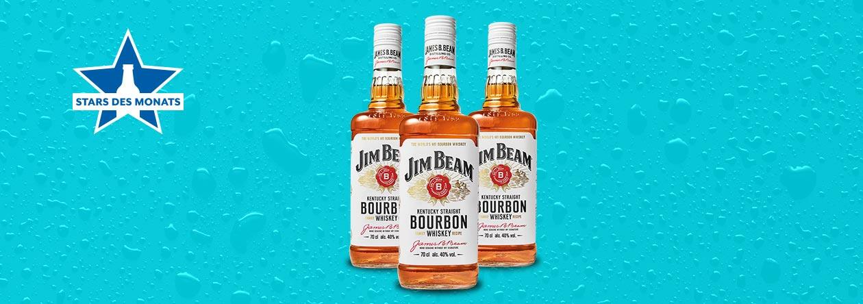 Flaschen von JIM BEAM Bourbon Whiskey bei der GH Aktion Stars des Monats